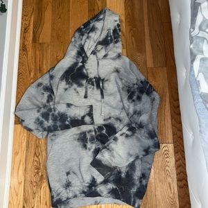 Tye-dye grey and blue hoodie